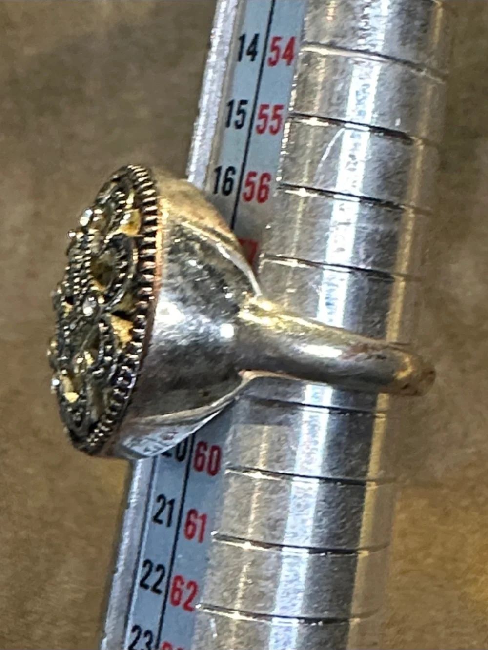 Ornate 925 Silver Filigree Cocktail Ring - Women size 8.5